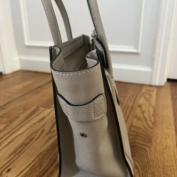 CELINE Gray Leather Drummed Grained Mini Luggage Tote Bag - Picture 3 of 11